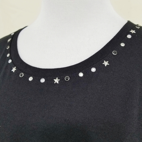 Generation Love studded tee black stars rhinestone - Picture 3 of 5
